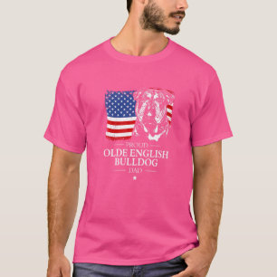 Camiseta Orgulho Olho do Bulldog Pai Americano Flag Patri