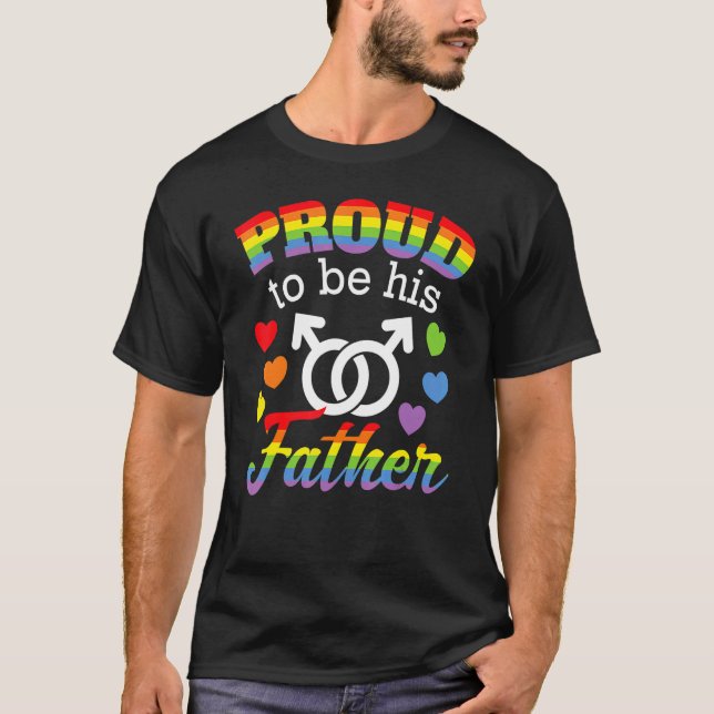Camiseta Orgulho Pai do Gay Filho Sinalizador do Orgulho Ar (Frente)