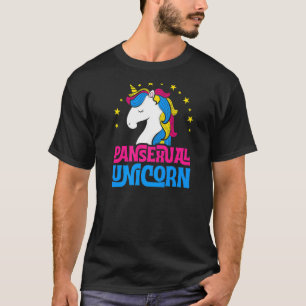 Camiseta Orgulho Pan A Gbtq Pan Maiúsculo Raiz Do Unicórnio