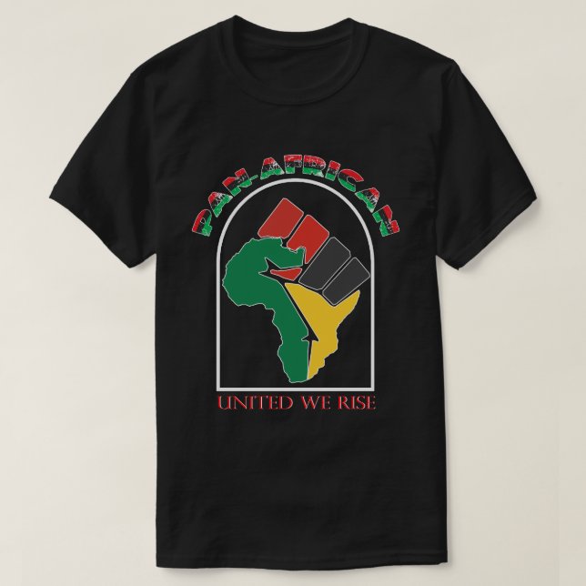 Camiseta Orgulho pan-africano - Mapa da África punho fechad (Frente do Design)
