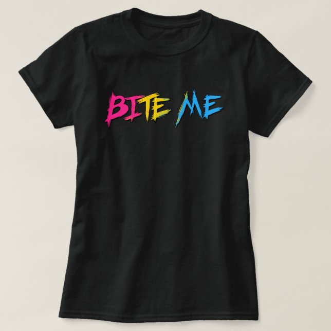 Camiseta Orgulho Pan Bite Me (Frente do Design)