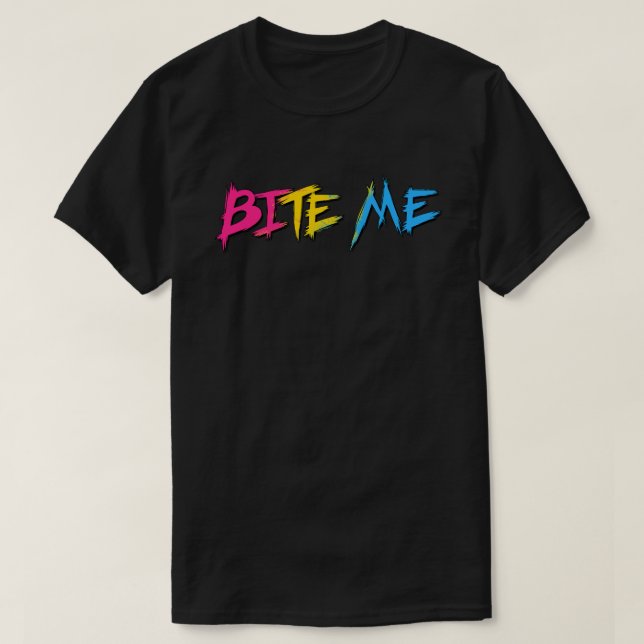 Camiseta Orgulho Pan Bite Me (Frente do Design)