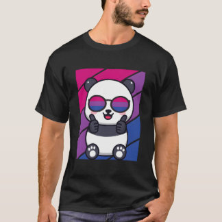 Camiseta Orgulho Panda Bandeira Biual LGBTQ Orgulhoso Aliad