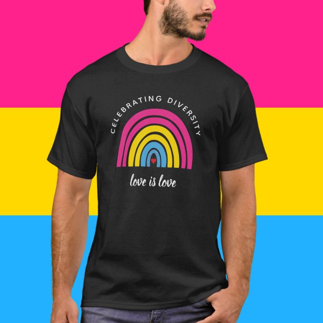 Camiseta Orgulho Pansexual Celebrando Diversidade O Amor É  (Criador carregado)