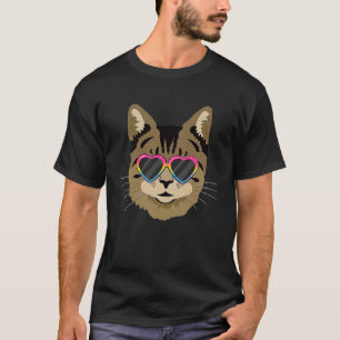 Camiseta Orgulho Pansexual Gatinho Bonito Óculos de Sol LGB