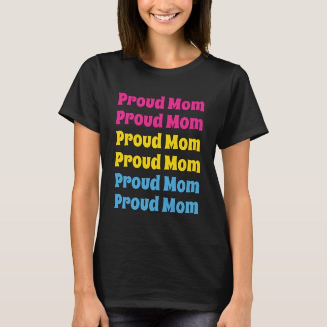Camiseta Orgulho Pansexual LGBTQ Orgulho Orgulhoso Mãe Repe (Frente)