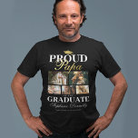 Camiseta Orgulho Papa da Camisa-Formando<br><div class="desc">Camiseta avô de graduação com um quadro de formandos,  5 fotos do seu neto,  o ditado "papa orgulhoso do formando",  seu nome,  local de estudo e ano de aula.</div>
