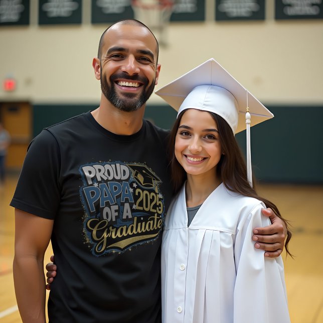 Camiseta Orgulho Papa de um Formando de 2025 (Proud Papa of a Graduate T-Shirt, Graduation Gift for Dad, Unisex Graduation Tee, 2025 Graduation Ap)