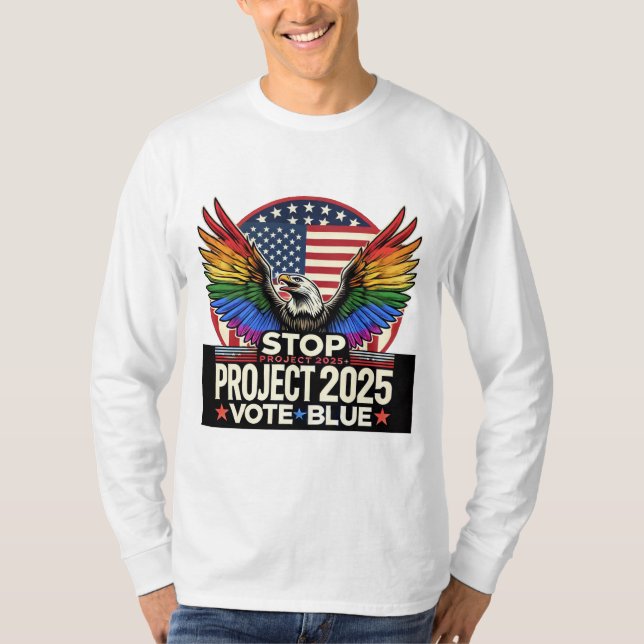 Camiseta Orgulho - Parar Projeto 2025 - Votar Azul (Frente)