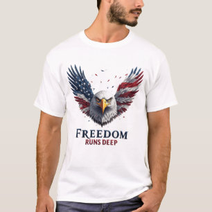 Camiseta Orgulho Patriótico EUA Liberdade Profunda Adesivo