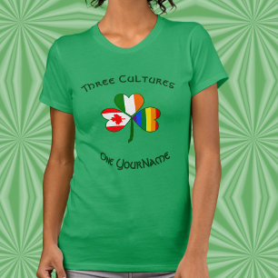 Camiseta Orgulho Personalizado Irlanda Canadá Shamrock Femi