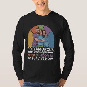 Camiseta Orgulho Poliamoroso Farto Trio Poliamoroso Gay Rel