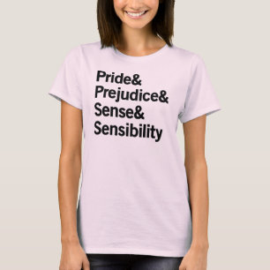 Camiseta Orgulho & preconceito & sentido & sensibilidade
