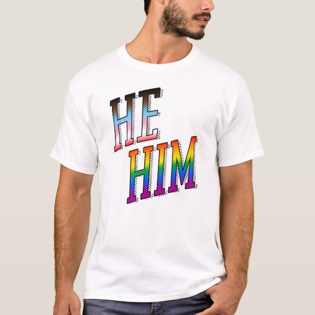 Camiseta Orgulho Progresso Pronomes Ele / Dele (Frente)