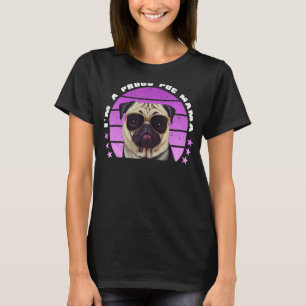 Camiseta Orgulho Pug Mama Vintage Sunset Cachorro Holandês