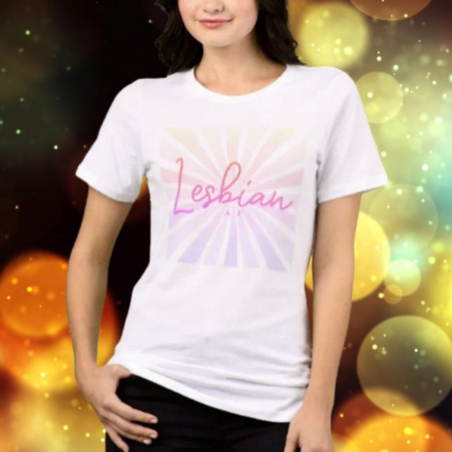 Camiseta Orgulho Radiante Lésbica AF (Criador carregado)
