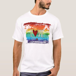 Camiseta Orgulho Rainbow Heart Love Glitter Nome Personaliz