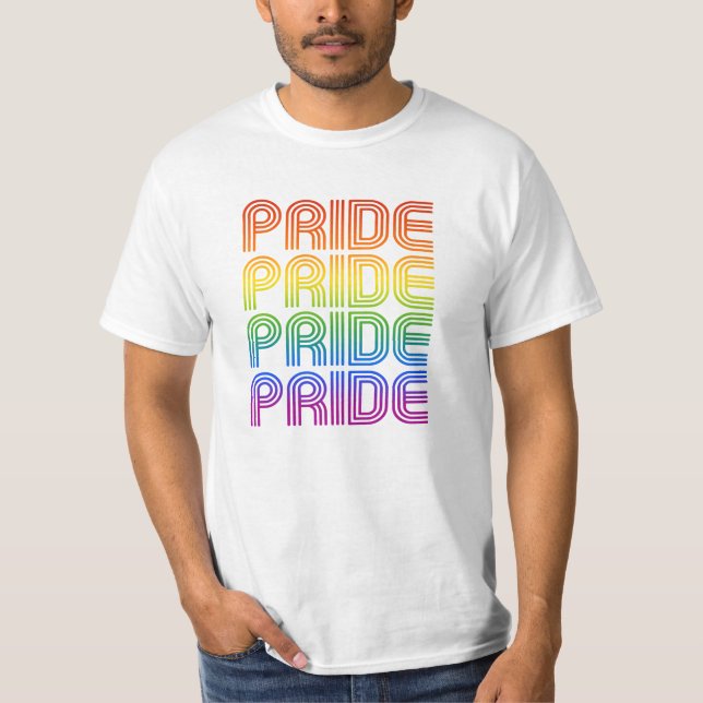 Camiseta Orgulho Retro do Arco-Íris (Frente)