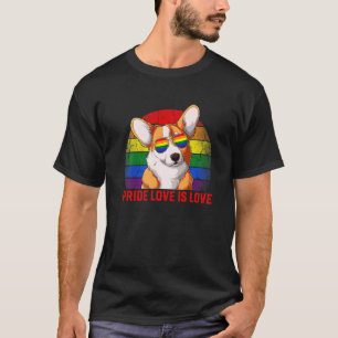 Camiseta Orgulho Retro Lgbt O Amor é Amor Corgi Cão Premium
