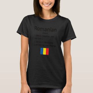 Camiseta Orgulho Romeno Definição Romena Bandeira Romena Ro