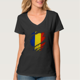 Camiseta Orgulho Romeno Torn Arranjou Bandeira Na Romênia
