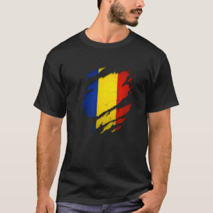 Camiseta Orgulho Romeno Torn Arranjou Bandeira Na Romênia