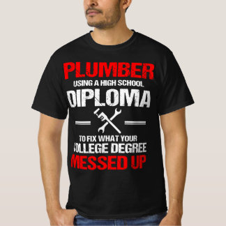 Camiseta Orgulho Segundo grau de Canalizador Diploma