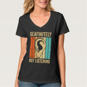 Camiseta Orgulho Surdo Língua de Sinais ASL Deafinitely Não