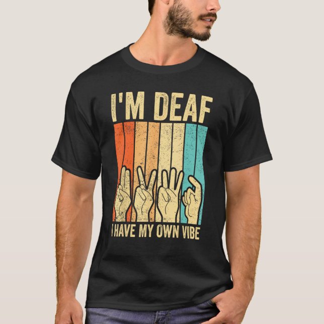 Camiseta Orgulho surdo Sinal Linguagem de Sinal de SLA Eu s (Frente)