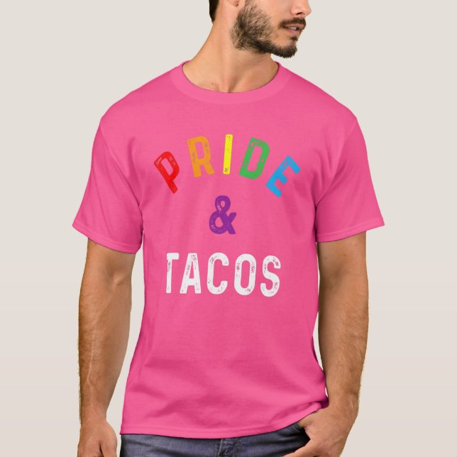 Camiseta Orgulho & Tacos Lgbt Lgbtq Orgulho gay Rainbow Fla (Frente)