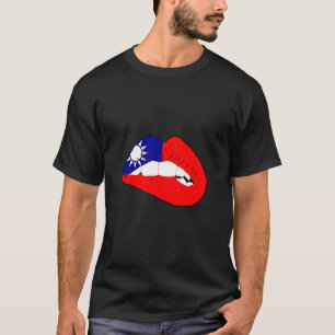 Camiseta Orgulho Taiwanês Bandeira de Taiwan Lip Taiwanês