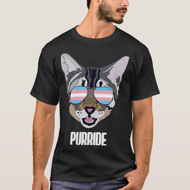 Camiseta Orgulho Trans de Gato de Purride (Frente)