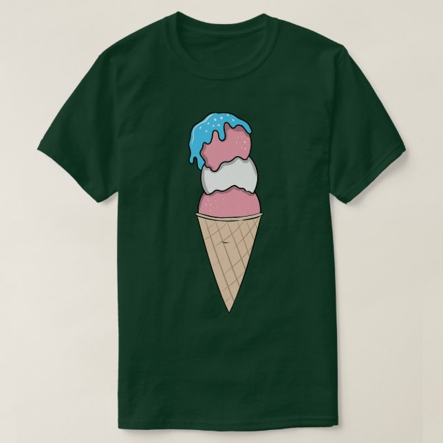 Camiseta Orgulho Trans de Sorvetes Transgênero  (Frente do Design)