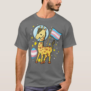 Camiseta Orgulho Trans do Astronauta da Girafa Transgênero