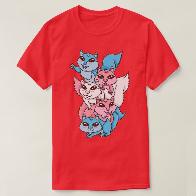 Camiseta Orgulho Trans do Esquilo Transgênero LGBT  (Frente do Design)