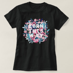 Camiseta Orgulho Trans Floral Azul Cor-de-Rosa Azul