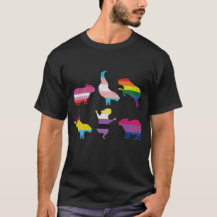 Camiseta Orgulho Transgênero Capybara LGBTQ Rainbow Water P