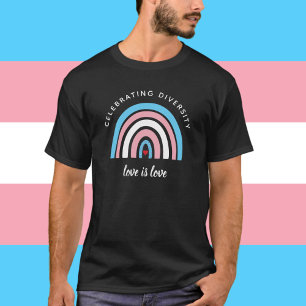 Camiseta Orgulho Transgênero Celebrando Citação do Amor pel