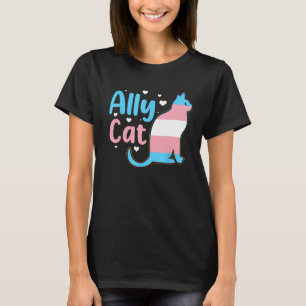 Camiseta Orgulho Transgênero de Gato Aliado  Gato Gatito LG
