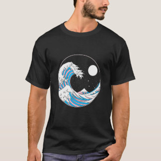 Camiseta Orgulho Transgênero LGBTQ Bandeira Trans Onda Japo