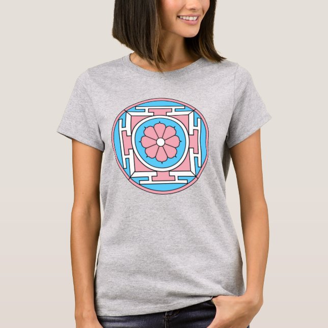 Camiseta Orgulho Transgênero Mandala da Lua Nova LGBTQ+ (Frente)