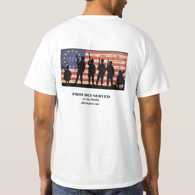 Camiseta Orgulho Veteran 1776 Bandeira Americana (Verso)