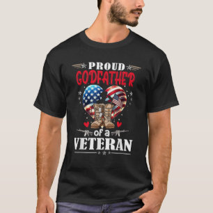 Camiseta Orgulho Veterano Goddad Heart American Flag EUA