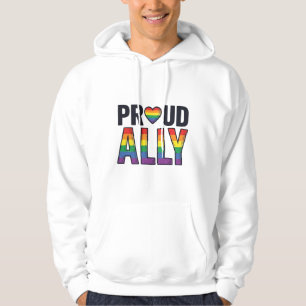 Camiseta Orgulhosa Aliada Vintage Coração Arco-Íri