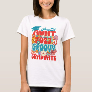 Camiseta Orgulhosa AUNT de uma classe de Formando 2023 Retr