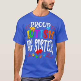 Camiseta Orgulhosa Autismo Irmã Grande Fama de Consciência