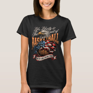 Camiseta Orgulhosa Bandeira Americana de Basquete Patriótic
