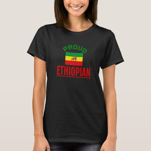 Camiseta Orgulhosa Bandeira da Etiópia (Frente)