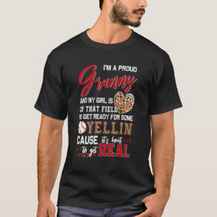 Camiseta Orgulhosa Beball Avó Baseball Matando Família Base