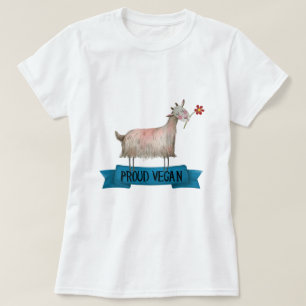 Camiseta Orgulhosa Cabra De Vegan Cute Com Ilustração De 
